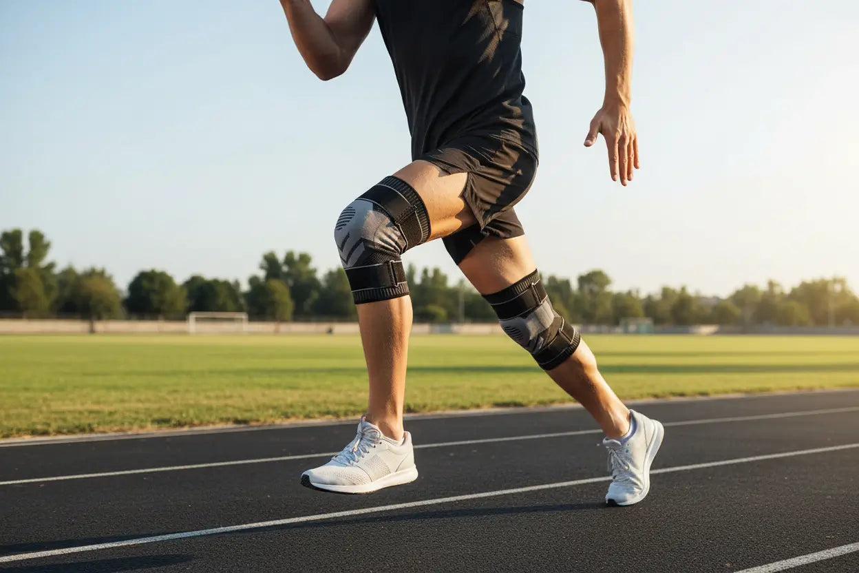 presentation dun sportif avec la genouillere de maintien vitalfusion