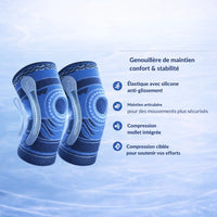 détaille de la genouillère de maintien confort et stabilité