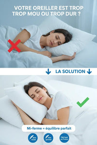 explication de la bonne position pour dormir avec l'oreiller mi-ferme vitalfusion