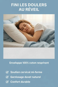 Oreiller pour dormir sur le côté – soutien cervical mi - ferme - visuel pour dormir